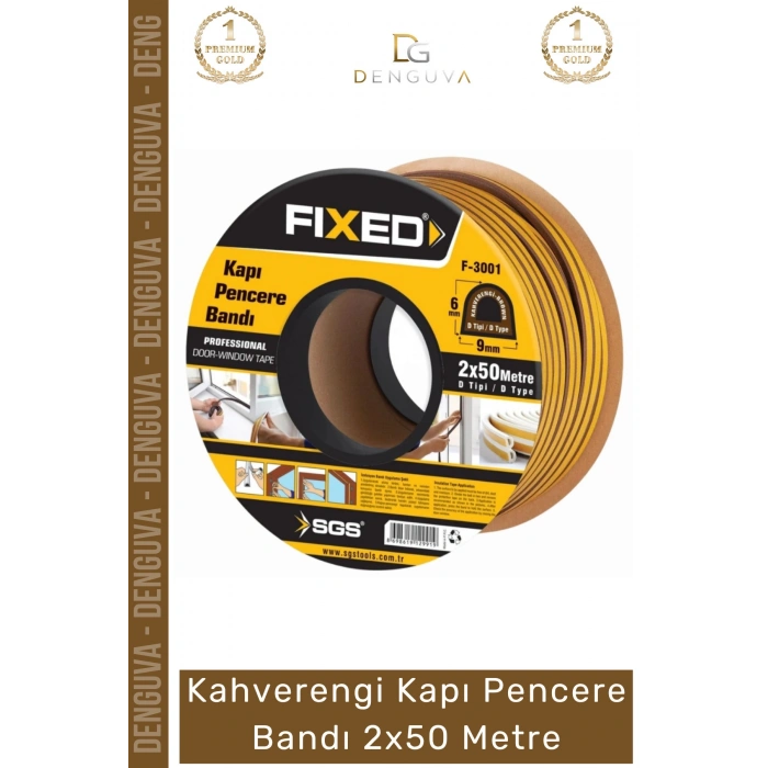 #YalıtımBandı Isı Ses Yalıtım Fitili Kahverengi Kauçuk Sünger İzolasyon Kapı Pencere Bandı 2 x 50 Metre