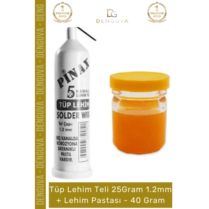 #LehimTeli Profesyonel Elektronik Tamir Havya Malzemesi Lehim Teli 25 Gr 12mm + Lehim Pastası 40 Gram - 1 Adet
