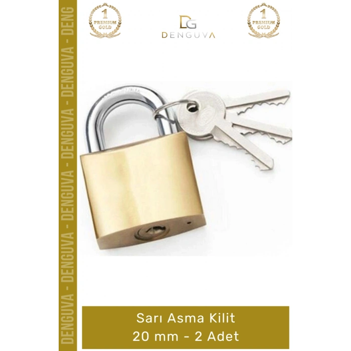 #AsmaKilit Pirinç Gövde Yüksek Güvenlikli Dayanıklı Çelik Kanca Küçük Boyut Sarı Asma Kilit 20 mm - 2 Adet