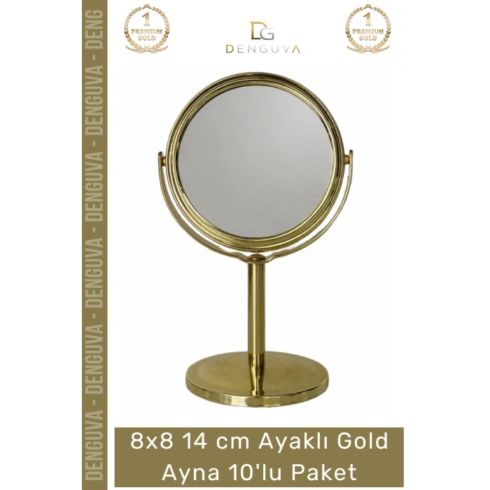 #Ayna Nişan Nikah Hediyelik Dekoratif Masa Üstü Organizasyon Ayaklı Gold Ayna 10lu Paket