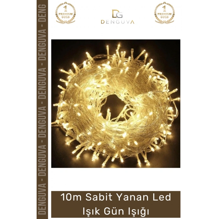 #LedIşık 10 Metre Dekoratif Sabit Yanan Sıcak Ambiyans Aydınlatma Kaliteli Ev Led Işık Gün Işığı
