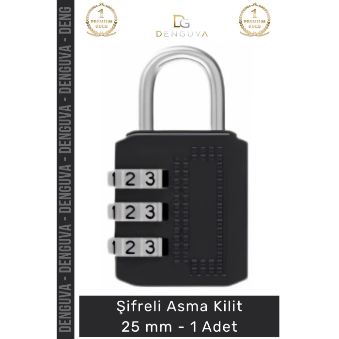 #AsmaKilit Çelik Gövdeli Dayanıklı Güvenli Valiz Dolap Emniyet Mekanizması Şifreli Asma Kilit 25mm - 1 Adet