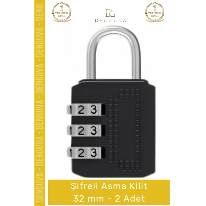 #AsmaKilit Güvenli Dayanıklı Çelik Gövde Pratik Koruma Sağlayan Uzun Ömürlü Şifreli Asma Kilit 32mm - 2 Adet