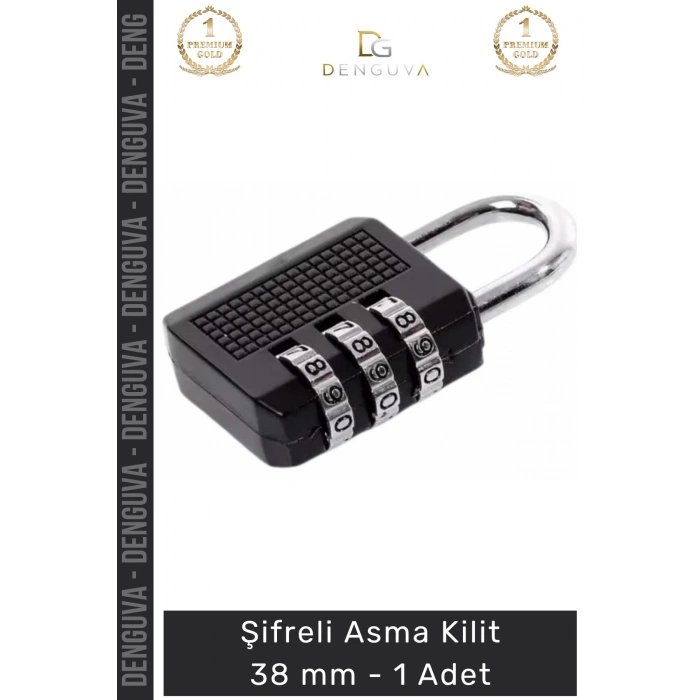 #AsmaKilit Çelik Güvenli Sağlam Pratik Dayanıklı Dış Mekan Spor Salonu Şifreli Asma Kilidi 38 mm - 1 Adet