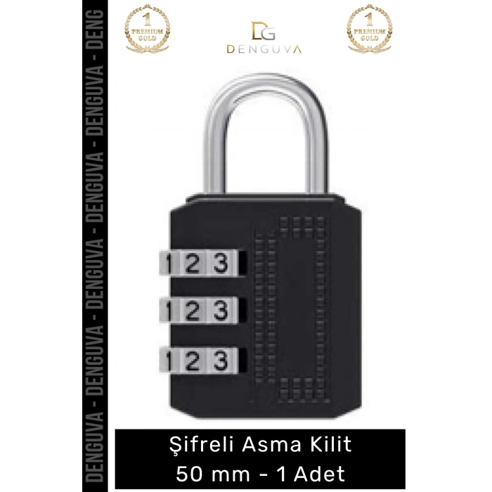 #AsmaKilit Dayanıklı Sertleştirilmiş Çelik Gövdeli Profesyonel Üstün Koruma Şifreli Asma Kilit 50mm - 1 Adet