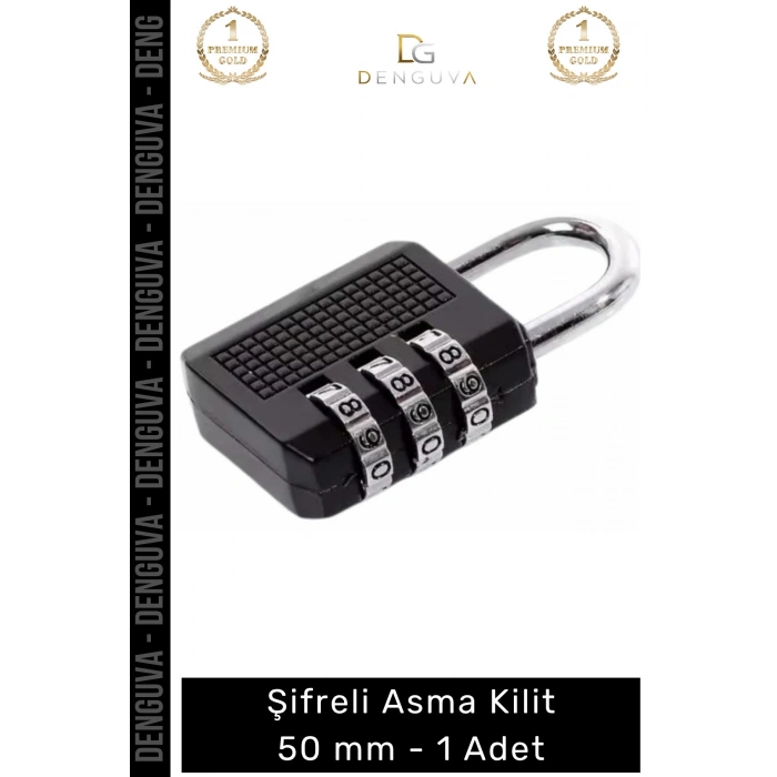 #AsmaKilit Dayanıklı Sertleştirilmiş Çelik Gövdeli Profesyonel Üstün Koruma Şifreli Asma Kilit 50mm - 1 Adet
