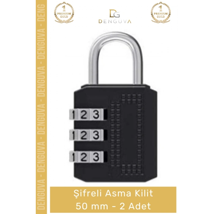 #AsmaKilit Dayanıklı Sertleştirilmiş Çelik Gövdeli Profesyonel Üstün Koruma Şifreli Asma Kilit 50mm - 2 Adet