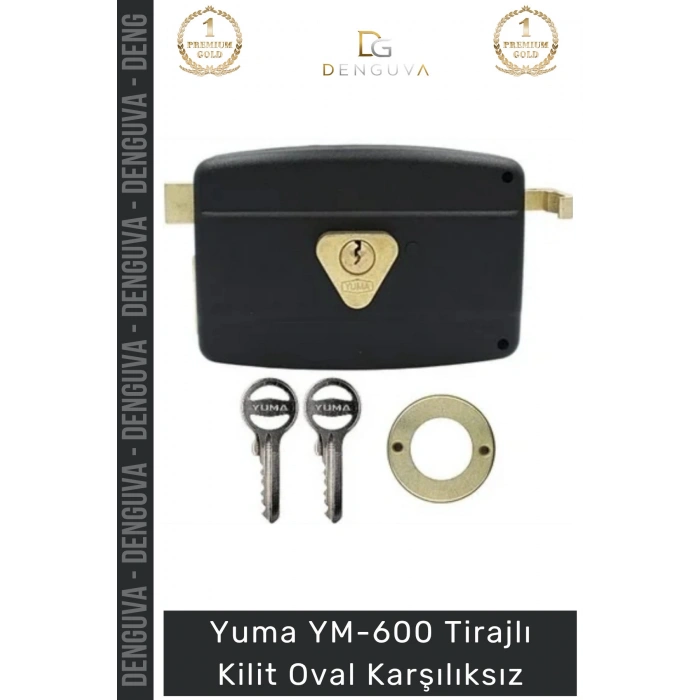 #Kilit Dış Kapı Güvenli Mat 70mm Sağlam YM600 Kilit Yuma Tirajlı Kilit Oval Karşılıksız Siyah - 1 Adet