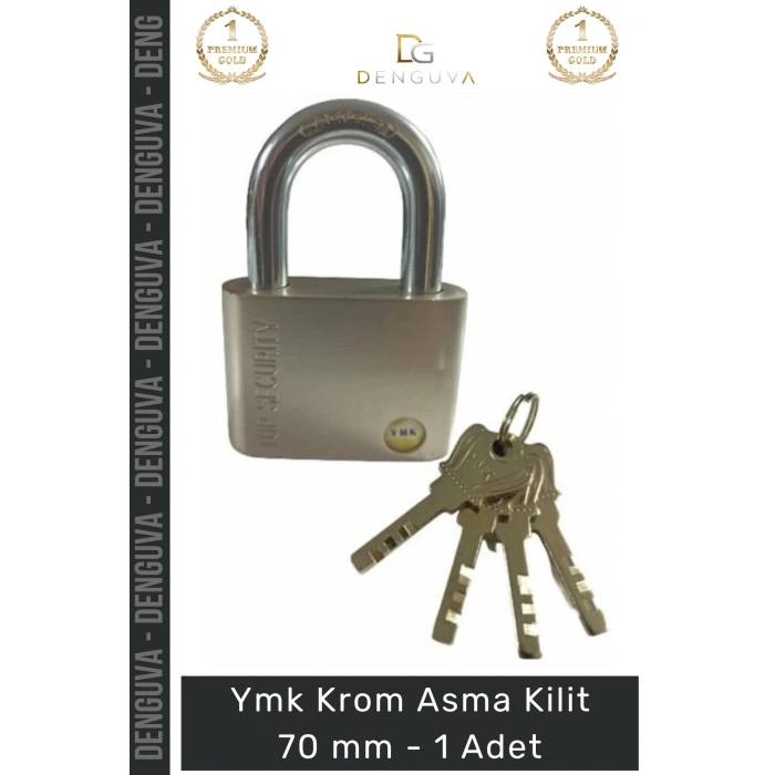 #AsmaKilit Ymk Ağır Hizmet Sertleştirilmiş Çelik Paslanmaz Güvenli Dış Mekan Krom Asma Kilit 70 mm - 1 Adet