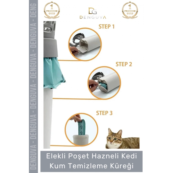 #KumTemizleme Hazneli Pratik Poşetli Hijyenik Dayanıklı Kaliteli Yeni Nesil Tasarım Kedi Kum Temizleme