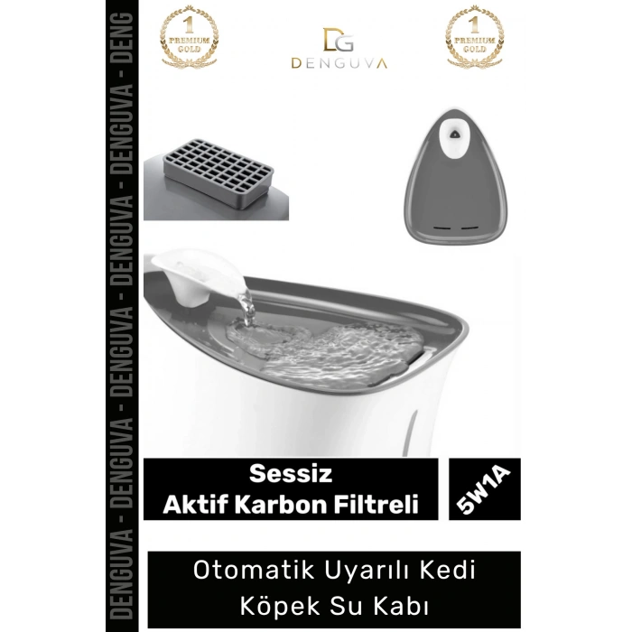 #SuKabı Sessiz Motorlu 2,5 Litre Aktif Karbon USB Işıklı Hazneli Uyarılı Kedi Köpek Su Kabı
