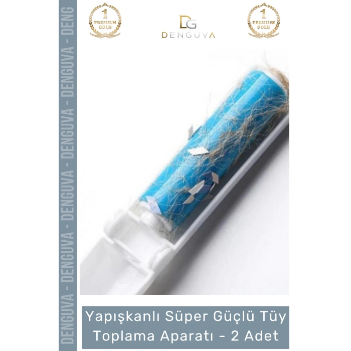 #TüyRulosu Yapışkanlı Yıkanabilir Silindir Kedi Köpek Koltuk Elbise Pratik Tüy Toz Toplama Rulosu - 2 Adet