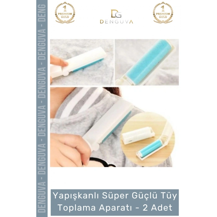 #TüyRulosu Yapışkanlı Yıkanabilir Silindir Kedi Köpek Koltuk Elbise Pratik Tüy Toz Toplama Rulosu - 2 Adet