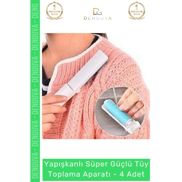 #TüyRulosu Yapışkanlı Yıkanabilir Silindir Kedi Köpek Koltuk Elbise Pratik Tüy Toz Toplama Rulosu - 4 Adet