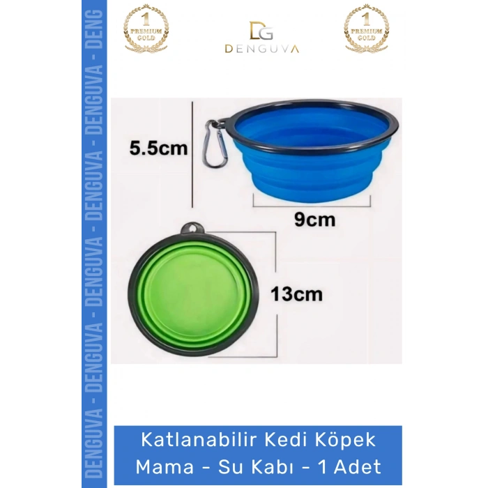 #SuKabı Katlanabilir Silikon Akordeon Kedi Köpek Seyahat Tipi Pratik Evcil Hayvan Mama Su Kabı - 1 Adet