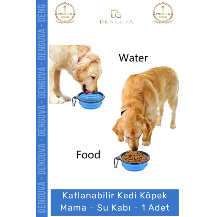 #SuKabı Katlanabilir Silikon Akordeon Kedi Köpek Seyahat Tipi Pratik Evcil Hayvan Mama Su Kabı - 1 Adet