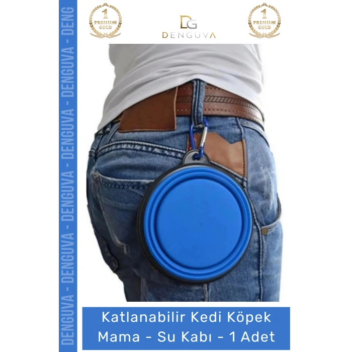 #SuKabı Katlanabilir Silikon Akordeon Kedi Köpek Seyahat Tipi Pratik Evcil Hayvan Mama Su Kabı - 1 Adet