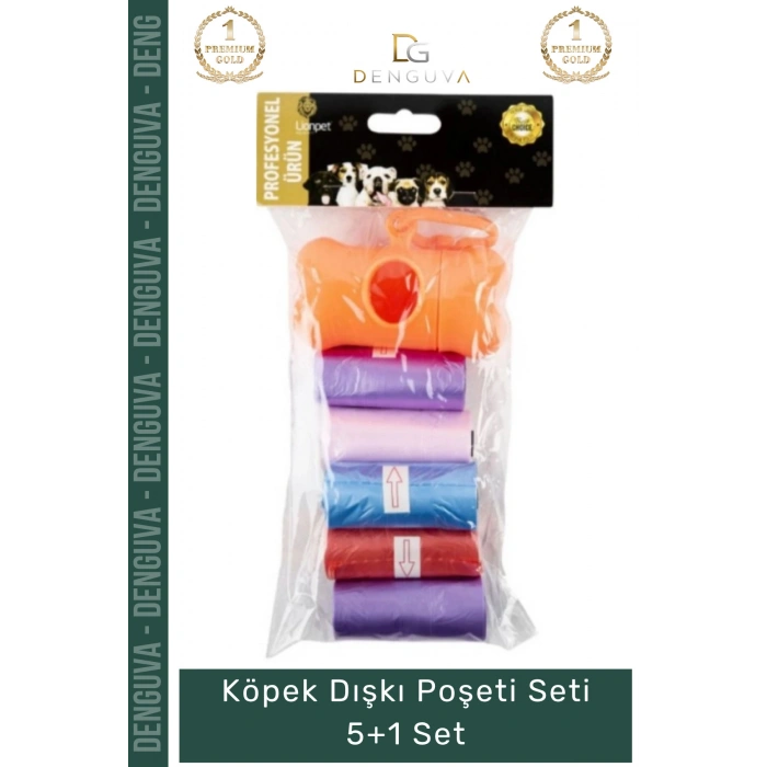 #DışkıPoşeti Kemik Şeklinde Taşıma Aparatlı Pratik Hijyenik Renkli Yedekli Köpek Dışkı 5+1 Poşeti Seti