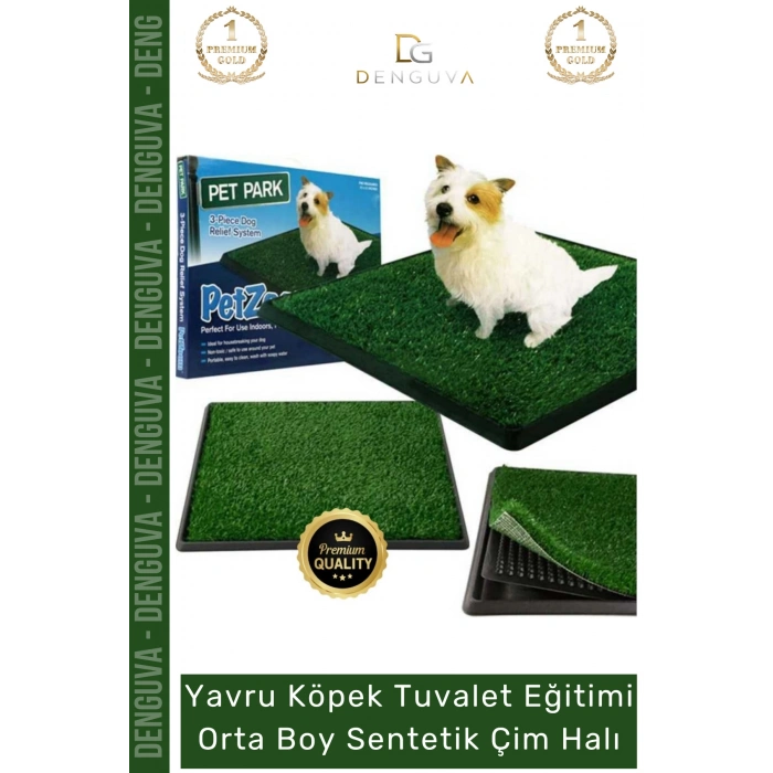 #KöpekEğitim Pet Park Mini Yavru Köpek Tuvalet Eğitim Seti Su Geçirmez Alt Hazneli Orta Boy Sentetik - 1 Adet