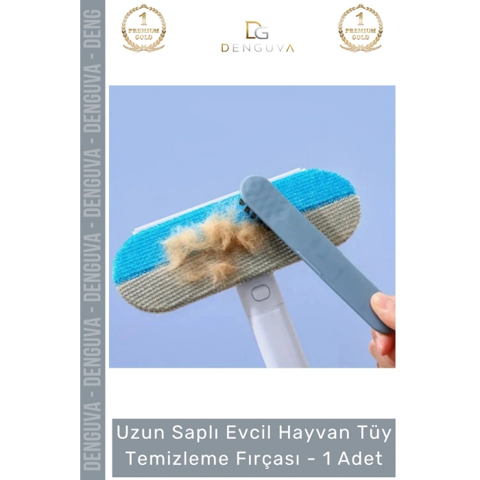 #TüyFırçası Uzun Saplı Evcil Hayvan Kedi Köpek Koltuk Halı Araba Mikrofiber Tüy Temizleme Fırçası - 1 Adet