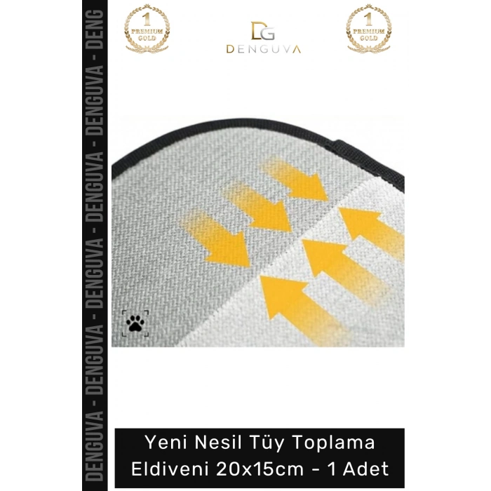 #TüyEldiveni Mikrofiber Çift Yönlü Ergonomik Evcil Hayvan Kedi Köpek Toz Tüy Toplama Eldiveni 20x15 cm - 1 Adet