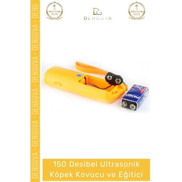 #KöpekKovucu Pilli 9 Volt 150 Desibel Caydırıcı Kovucu Portatif El Fenerli Ultrasonik Köpek Uzaklaştırıcı Eğitici - 1 Adet