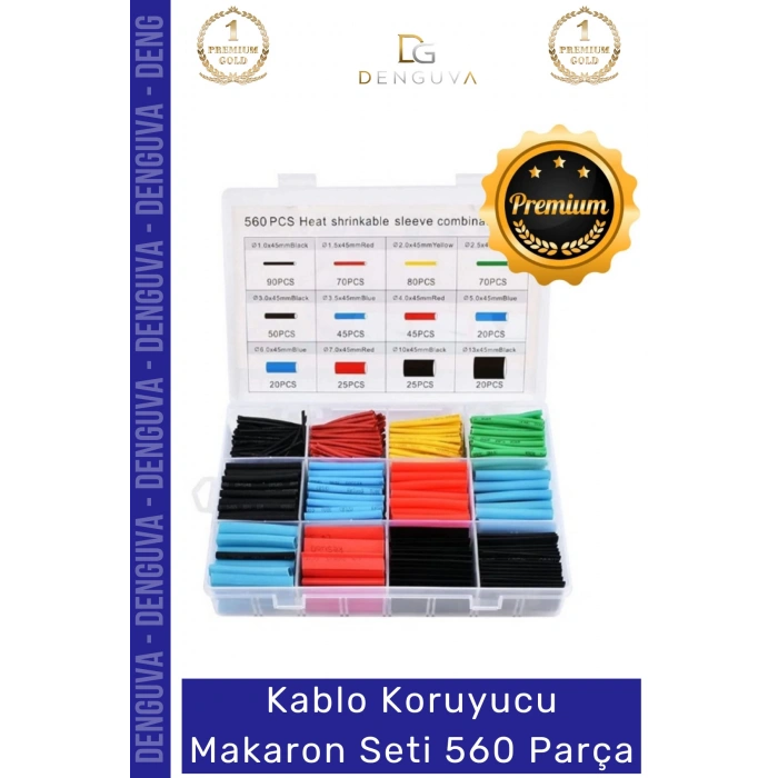 #MakaronSeti Isı Büzüşmeli Daralan Kablo Koruma Elektriksel İzolasyon Termal Makaron Seti 560 Parça