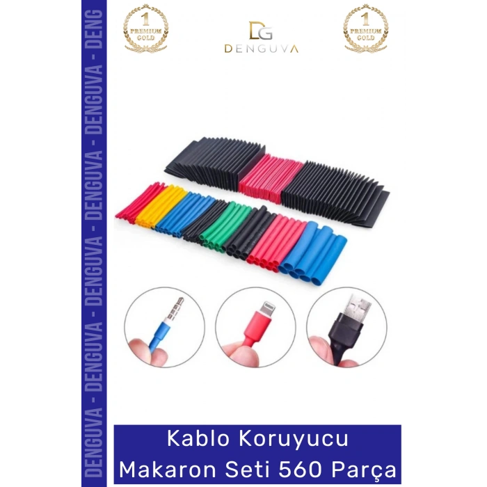 #MakaronSeti Isı Büzüşmeli Daralan Kablo Koruma Elektriksel İzolasyon Termal Makaron Seti 560 Parça