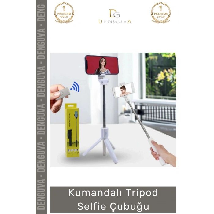 #TripodÇubuk Katlanabilir Stabil Çekim Dönebilen Bluetooth Taşınabilir Kumandalı Tripod Selfie Çubuğu