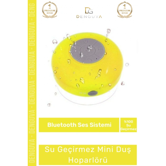 #Hoparlör Su Geçirmez Bluetooth Mikrofonlu Vantuzlu Şarjlı Taşınabilir Duş Kamp Sahil Hoparlörü