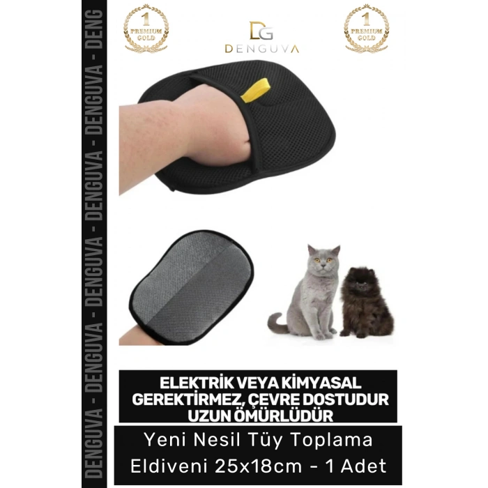 #TüyEldiveni Yeni Nesil Mikrofiber Kedi Köpek Evcil Hayvan Pratik Temizleme Toz Tüy Toplama Eldiveni 25x18cm - 1 Adet