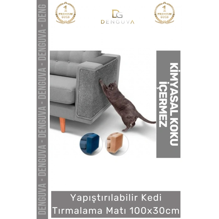#KediMatı Yapıştırılabilir Dayanıklı Mobilya Koruyucu Çevre Dostu Kedi Tırmalama Matı 100x30cm - 1 Adet