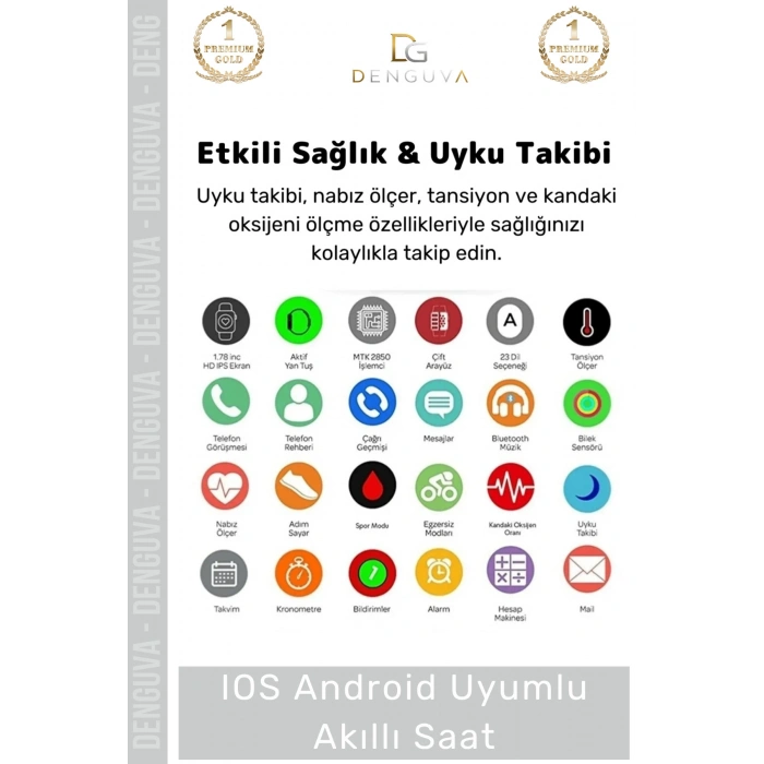 #AkıllıSaat Premium T500 Plus Ips Ekran Spor Sağlık Sensörlü Android Tansiyon Nabız Ölçer Akıllı Saat