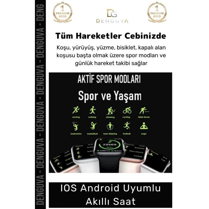 #AkıllıSaat Premium T500 Plus Ips Ekran Spor Sağlık Sensörlü Android Tansiyon Nabız Ölçer Akıllı Saat