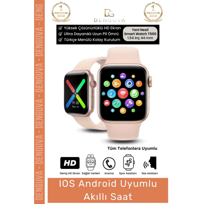 #AkıllıSaat Premium T500 Plus Ips Ekran Sağlık Sensörlü Android Ios Tansiyon Nabız Ölçer Akıllı Saat