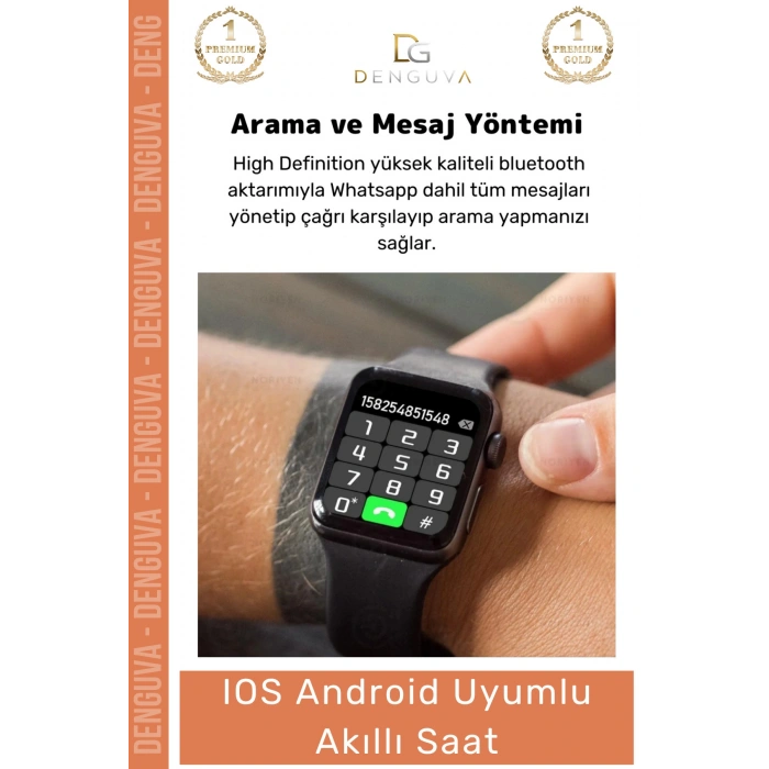 #AkıllıSaat Premium T500 Plus Ips Ekran Sağlık Sensörlü Android Ios Tansiyon Nabız Ölçer Akıllı Saat