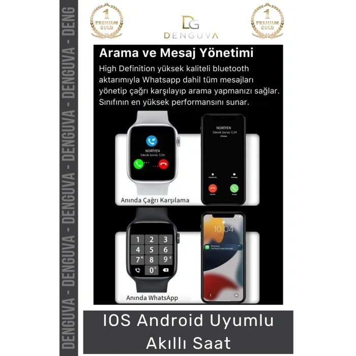 #AkıllıSaat Su Geçirmez 45mm T700s Simli Android Sağlık Sensörlü Bluetooth Aramalı Alarm Akıllı Saat