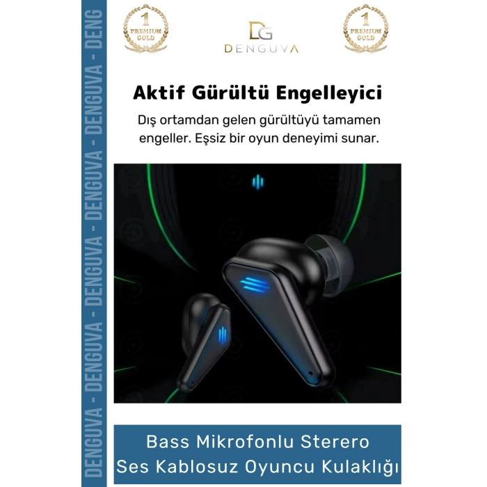 #Kulaklık 3D Stereo ANC Gürültü Engelleyici Suya Dayanıklı Mikrofonlu Bluetooth Kablosuz Oyuncu Kulaklık