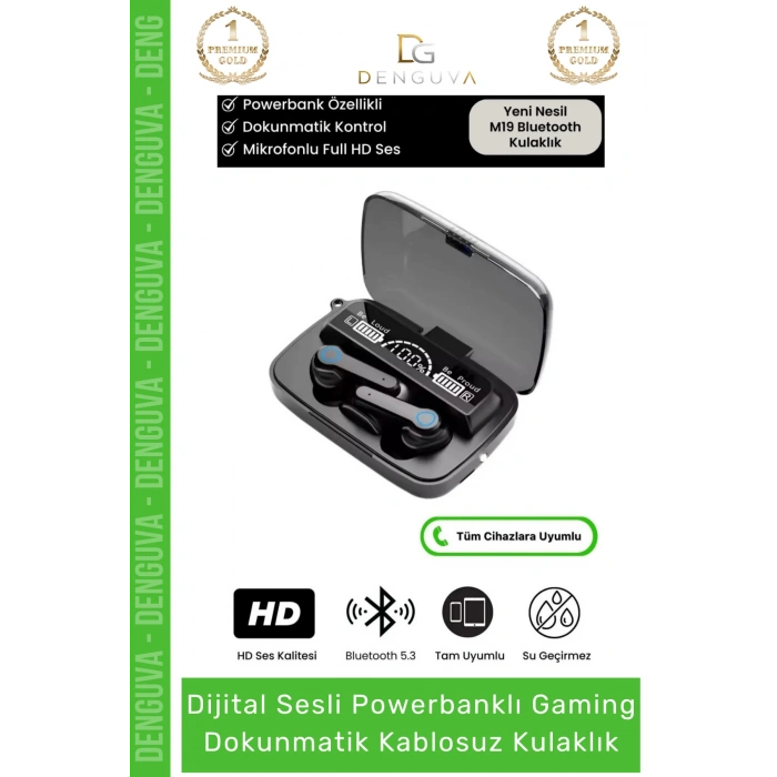 #Kulaklık Powerbank LED Ekran Oyuncu ANC Suya Dayanıklı HD Ses 53 Mikrofonlu Kablosuz Kulaklık