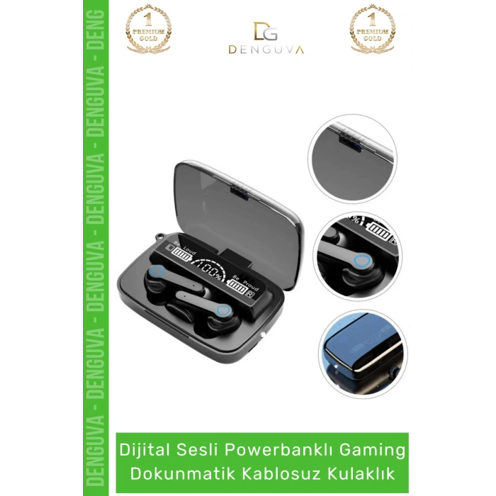 #Kulaklık Powerbank LED Ekran Oyuncu ANC Suya Dayanıklı HD Ses 53 Mikrofonlu Kablosuz Kulaklık