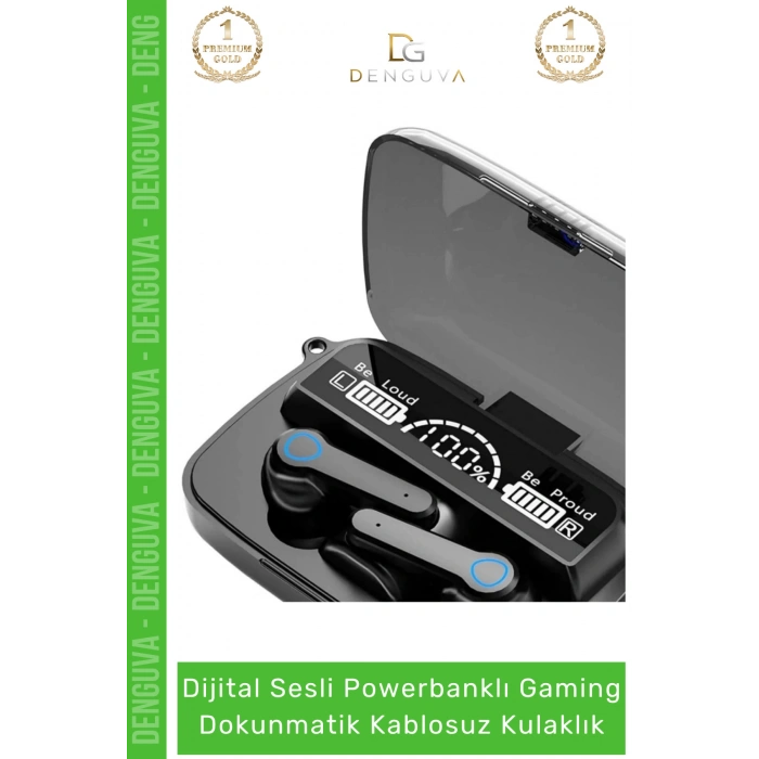 #Kulaklık Powerbank LED Ekran Oyuncu ANC Suya Dayanıklı HD Ses 53 Mikrofonlu Kablosuz Kulaklık