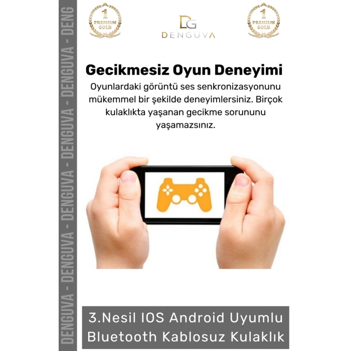 #Kulaklık Bluetooth 52 Aktif Gürültü Önleyici Stereo HD Ses Su Geçirmez Kulak İçi Kablosuz Kulaklık