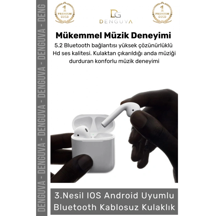 #Kulaklık Bluetooth 52 Aktif Gürültü Önleyici Stereo HD Ses Su Geçirmez Kulak İçi Kablosuz Kulaklık