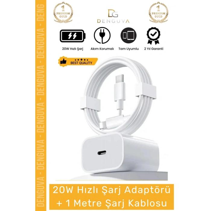 #ŞarjAleti iPhone 20W USBC Hızlı Şarj Adaptörü Lightning Kablo Akım Korumalı Seti 14 15 Plus Pro