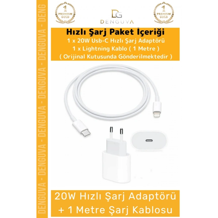 #ŞarjAleti iPhone 20W USBC Hızlı Şarj Adaptörü Lightning Kablo Akım Korumalı Seti 14 15 Plus Pro