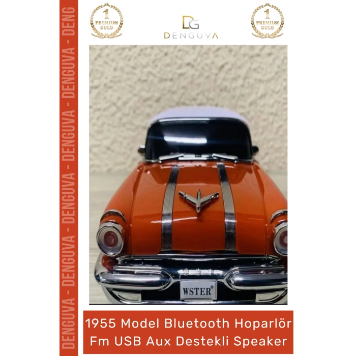 #Hoparlör Ultratekno WS598BT Pontiac 1955 Bluetooth Hoparlör TWS Bass FM Radyo USB Aux Destekli Speaker