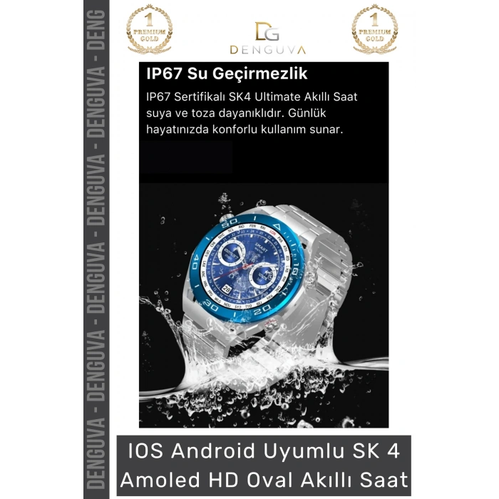 #AkıllıSaat Amoled Ekranlı Gri Metal Kordonlu GPS NFC Su Geçirmez IOS Android Uyumlu Akıllı Saat