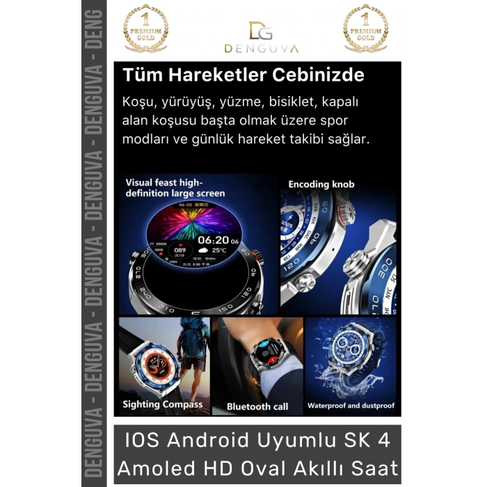 #AkıllıSaat Amoled Ekranlı Gri Metal Kordonlu GPS NFC Su Geçirmez IOS Android Uyumlu Akıllı Saat