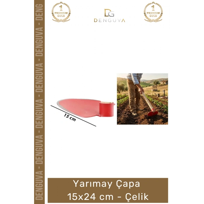 #Çapa Yarımay Bahçe Tarla Tarım Profesyonel Keskin Sağlam Metal İşleme Çapa 15x24 cm Çelik