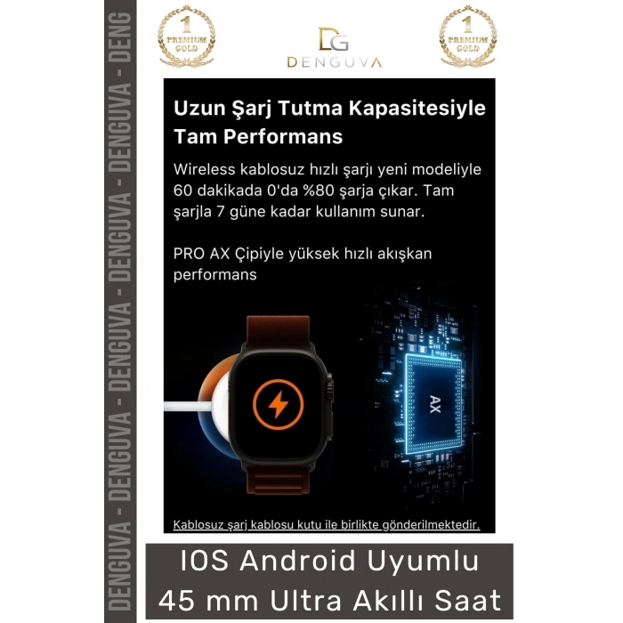 #AkıllıSaat Watch8 Ultra 2023 Smart Watch Su Geçirmez Nabız Ölçer iOS Android 45mm Ultra Akıllı Saat